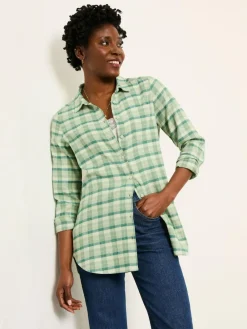 Hot Fat Face FatFace Olivia Green Petite Check Shirt
