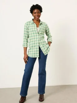 Hot Fat Face FatFace Olivia Green Petite Check Shirt