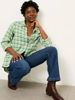 Hot Fat Face FatFace Olivia Green Petite Check Shirt