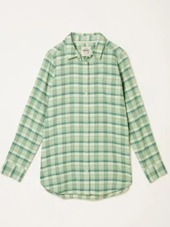Hot Fat Face FatFace Olivia Green Petite Check Shirt