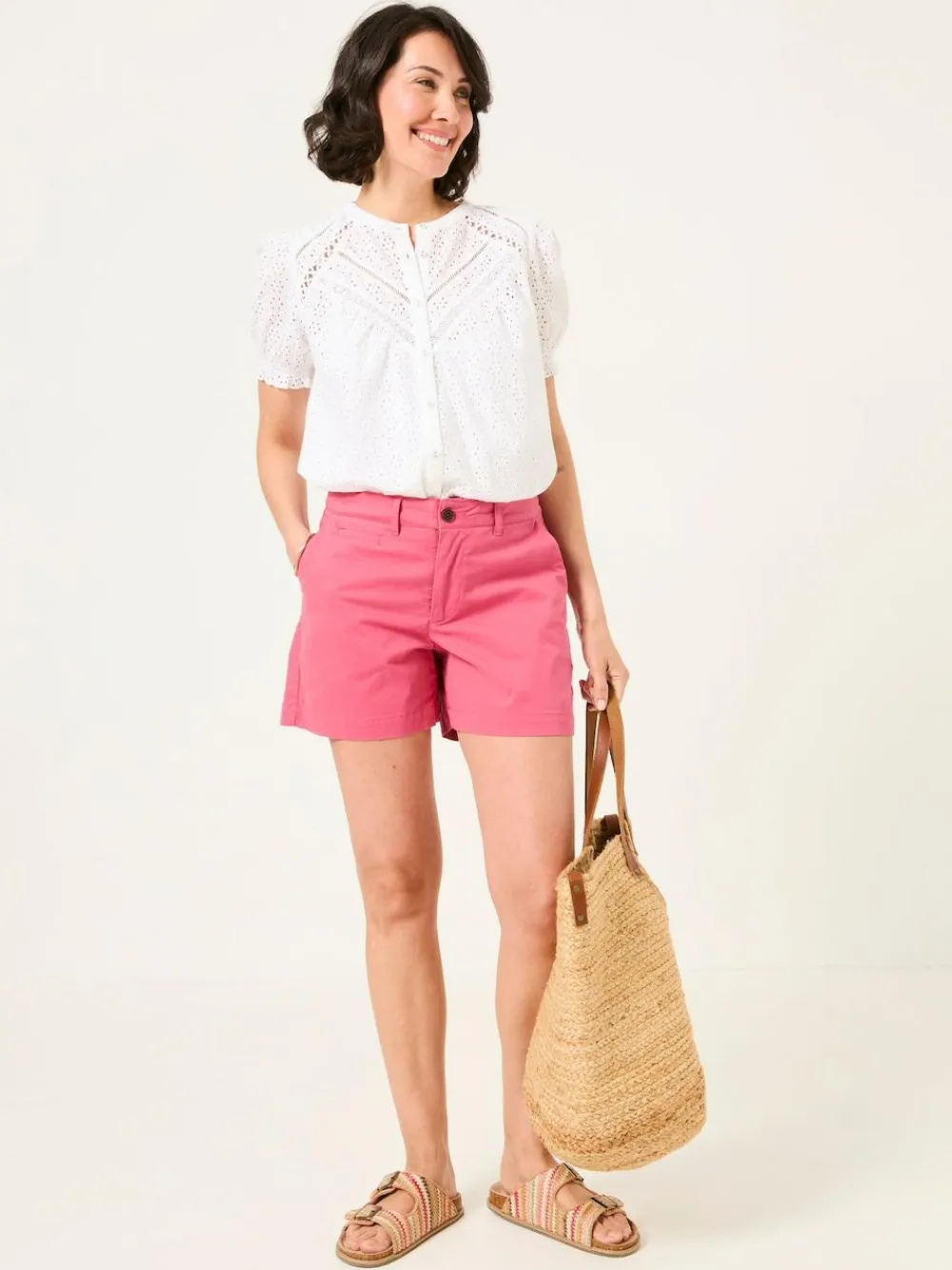 Fat Face FatFace Padstow Dark Pink Chino Shorts^Women Shorts