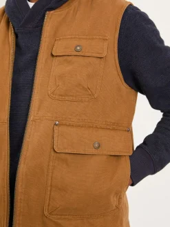 Sale Fat Face FatFace Rydal Light Brown Canvas Gilet