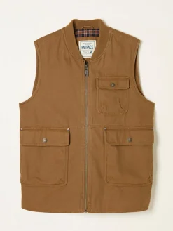 Sale Fat Face FatFace Rydal Light Brown Canvas Gilet