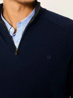 Fat Face FatFace Rye Half Zip Neck Knitted Jumper Navy