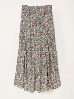 Online Fat Face FatFace Sadie Midi Skirt Green Ditsy Garden