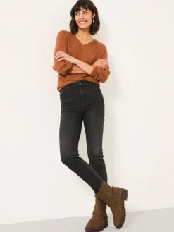 New Fat Face FatFace Shenley Slim Jeans Washed Black