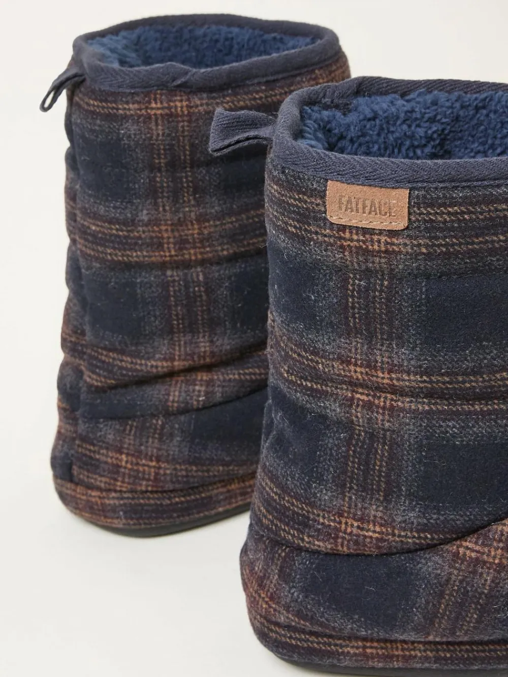 Fat Face FatFace Sussex Navy Check Boot^ Slippers|Slippers