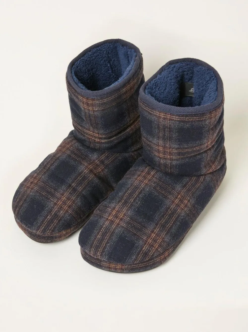 Fat Face FatFace Sussex Navy Check Boot^ Slippers|Slippers