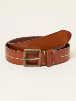 Best Fat Face FatFace Tan Brown Stitch Detail Leather Belt