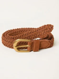 Best Fat Face FatFace Tan Brown Suede Buckle Interest Belt