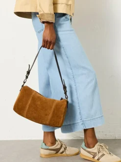 Outlet Fat Face FatFace Suede Shoulder Bag Tan Brown