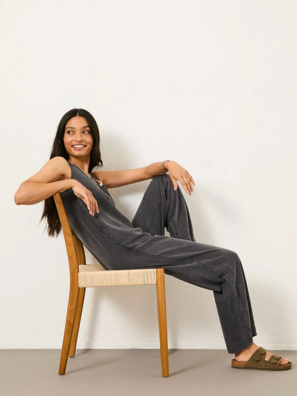 Fat Face FatFace Tara Charcoal Grey Dungarees^Women Jumpsuits & Playsuits