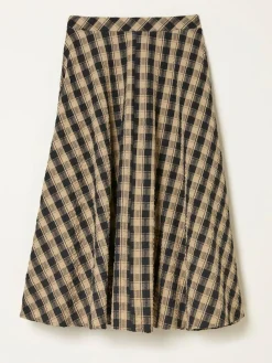 Fat Face FatFace Tilda Black Check Midi Skirt^Women Skirts