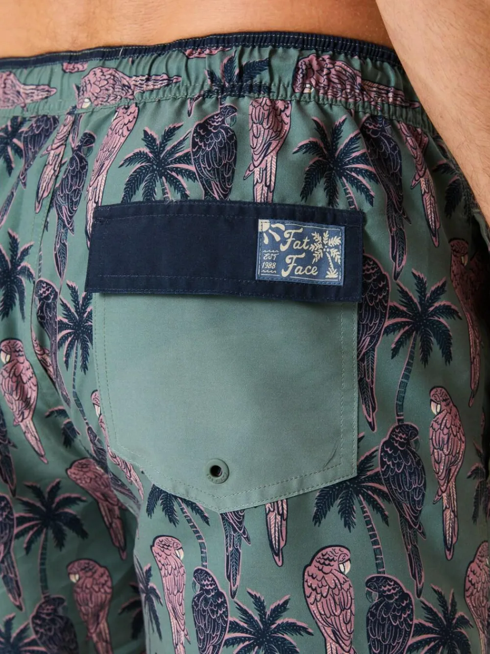 Sale Fat Face FatFace Trevose Swim Shorts Green Parrot