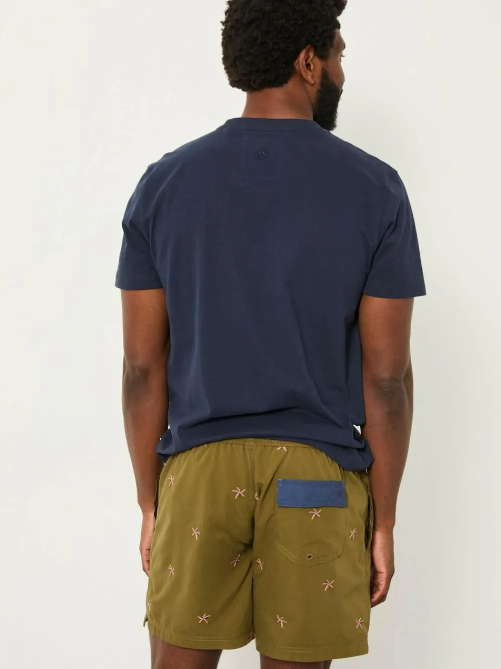 Online Fat Face FatFace Trevose Khaki Green Embroidered Starfish Swim Shorts