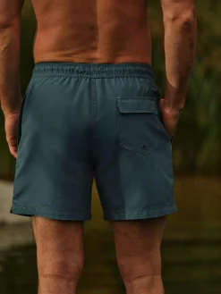 Fat Face FatFace Trevose Teal Blue Texture Print Swim Shorts^ Swimwear