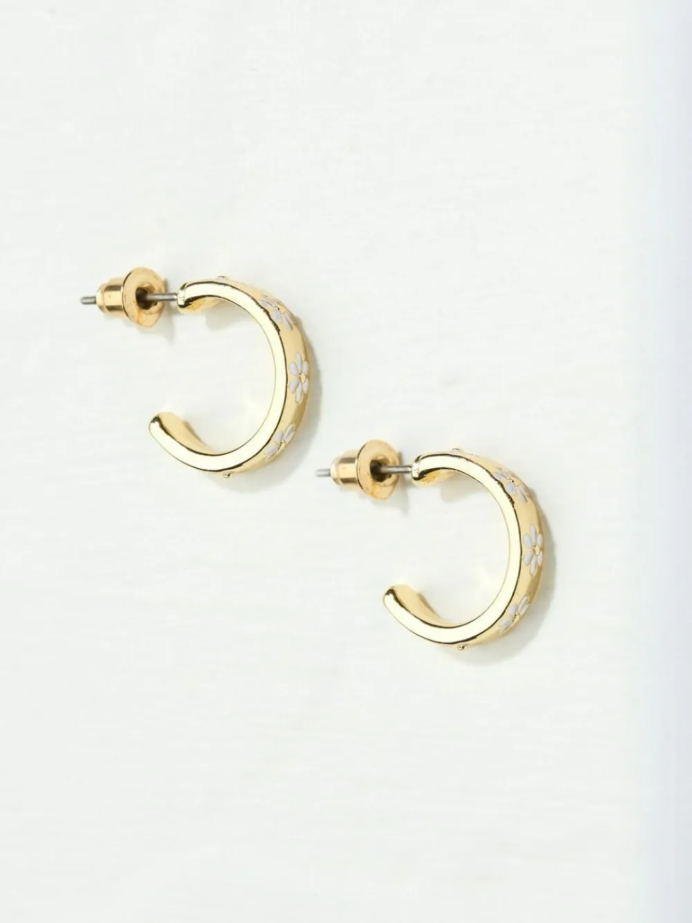 Online Fat Face FatFace Enamel Daisy Stud Earrings White