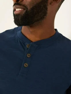 Sale Fat Face FatFace Woodside Navy Slub Henley T-Shirt