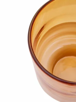 Fifty Five South Amber Cleo Glass Vase with Gold Finishing