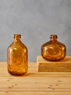 Fifty Five South Amber Huda Tall Glass Bottle Vase^ Vases