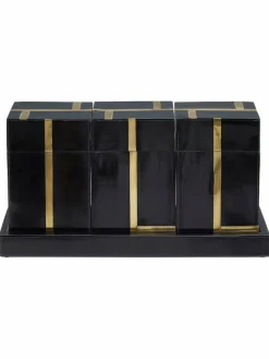 New Fifty Five South Black Odell Canister Set With Tray