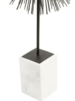 Outlet Fifty Five South Black/White Mirano Starburst Sculpture with Marble Ornaments Base