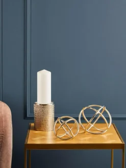 Online Fifty Five South Set of 2 Silver Textured Ornaments Sculptures