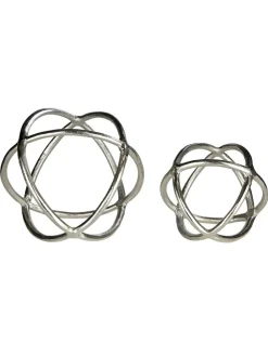 Online Fifty Five South Set of 2 Silver Textured Ornaments Sculptures