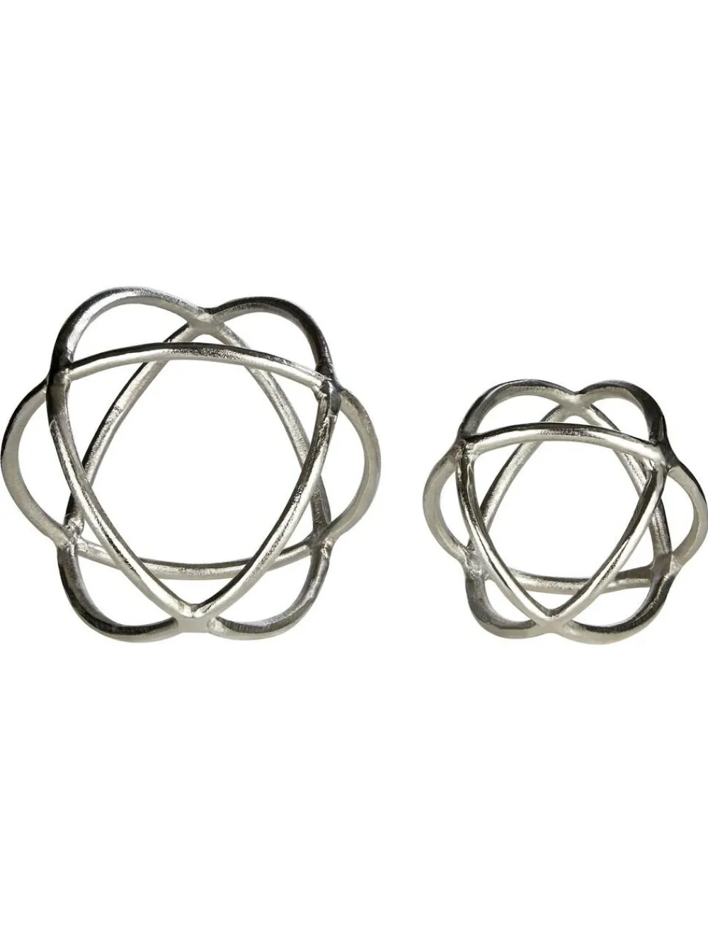 Online Fifty Five South Set of 2 Silver Textured Ornaments Sculptures