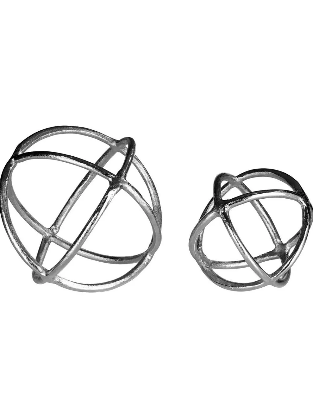 Online Fifty Five South Set of 2 Silver Textured Ornaments Sculptures