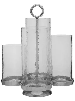 Fifty Five South Silver Glass Candle Holder^ Candle Holders & Lanterns