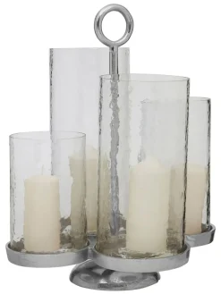 Fifty Five South Silver Glass Candle Holder^ Candle Holders & Lanterns