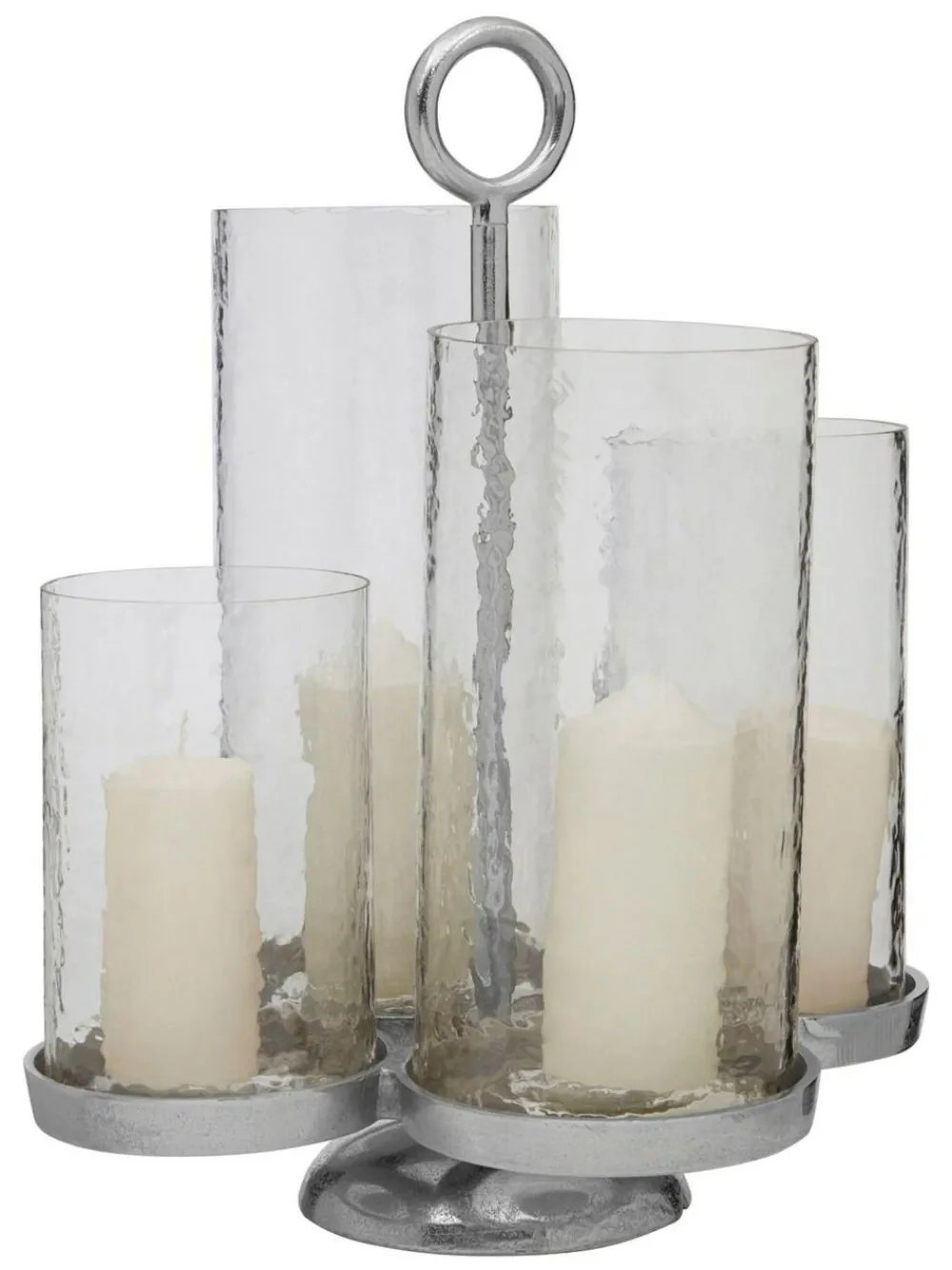 Fifty Five South Silver Glass Candle Holder^ Candle Holders & Lanterns