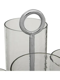 Fifty Five South Silver Glass Candle Holder^ Candle Holders & Lanterns