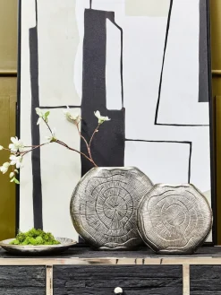 Fifty Five South Silver Small Silva Oak Effect Finish Vase^ Vases