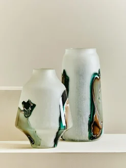 Fifty Five South White Hakan Tall Glass Vase^ Vases