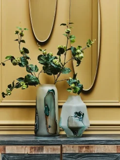 Fifty Five South White Hakan Tall Glass Vase^ Vases