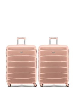 Online CABIN PRO Flight Knight Large Pink Check In Hold Luggage Hardcase Travel Suitcases Set Of 2