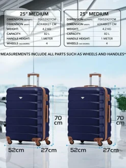 CABIN PRO Flight Knight Medium Blue Check In Hold Luggage Hardcase Travel Suitcases Set Of 2^Women Luggage