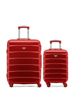 Hot CABIN PRO Flight Knight Medium Red Check In & Small Carry On Hardcase Travel Suitcases Set Of 2