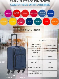 CABIN PRO Flight Knight Soft Case Carry On Suitcase Hand Luggage^Women Luggage