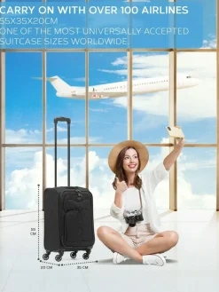 CABIN PRO Flight Knight Soft Case Carry On Suitcase Hand Luggage^Women Luggage