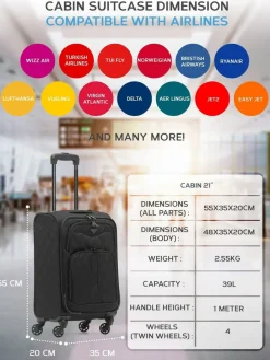 CABIN PRO Flight Knight Soft Case Carry On Suitcase Hand Luggage^Women Luggage