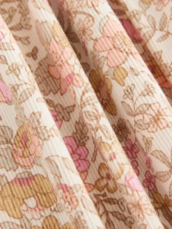 Online Next Floral Long Sleeve Ribbed Dress (3mths-7yrs)