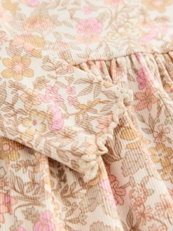 Online Next Floral Long Sleeve Ribbed Dress (3mths-7yrs)