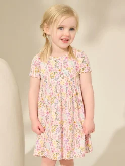 Outlet Next Floral Ribbed Jersey Dress (3mths-7yrs)