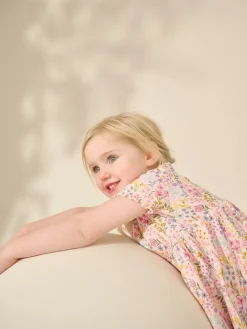 Outlet Next Floral Ribbed Jersey Dress (3mths-7yrs)