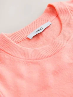 Clearance Next Fluro Coral Supersoft Short Sleeve Knitted Top