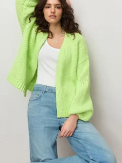 Best Next Fluro Green Soft Touch Chunky Knit Cardigan