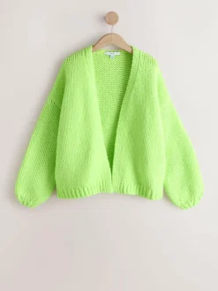 Best Next Fluro Green Soft Touch Chunky Knit Cardigan